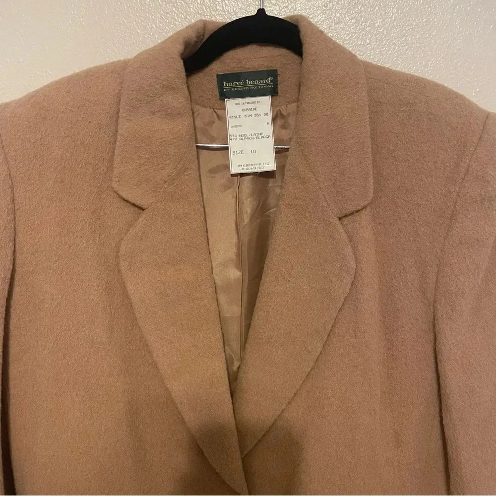 Vintage Harve Benard Wool And Alpaca Blazer Size 10 Lined Single Button - Picture 3 of 5